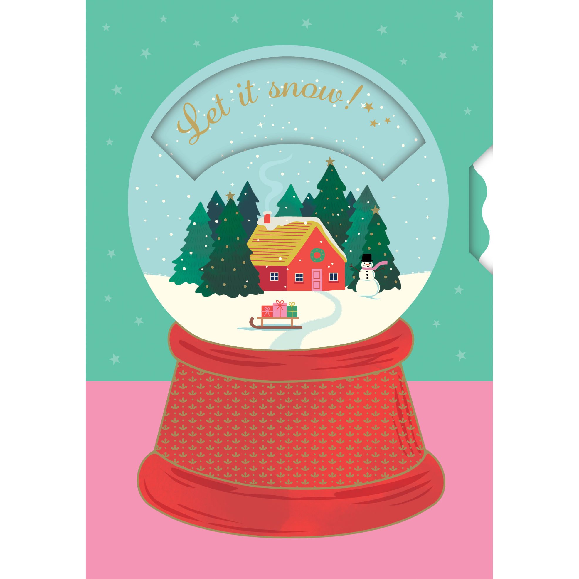Snowglobe Christmas Card Spinning Wheel